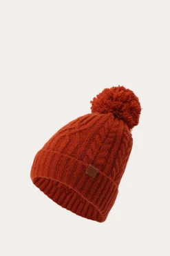 Cable Beanie With Self Pom