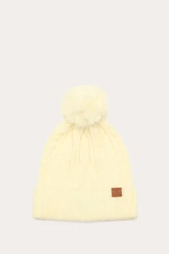 Cable Beanie With Self Pom