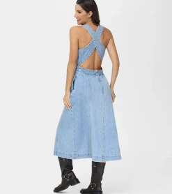 Criss-cross Maxi Denim Dress