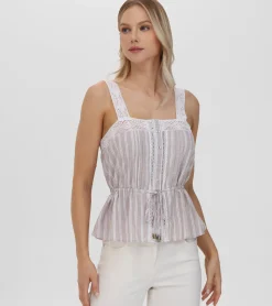 Lace Trim Square Neck Tank