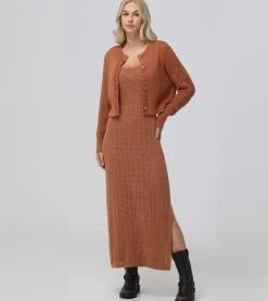 Mixed Stitch Button Front Cardigan