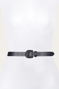 30mm Belt With Covered Buckle & Leather Lacing