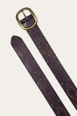 38mm Belt With Southwestern Embossing, Perf & Studs