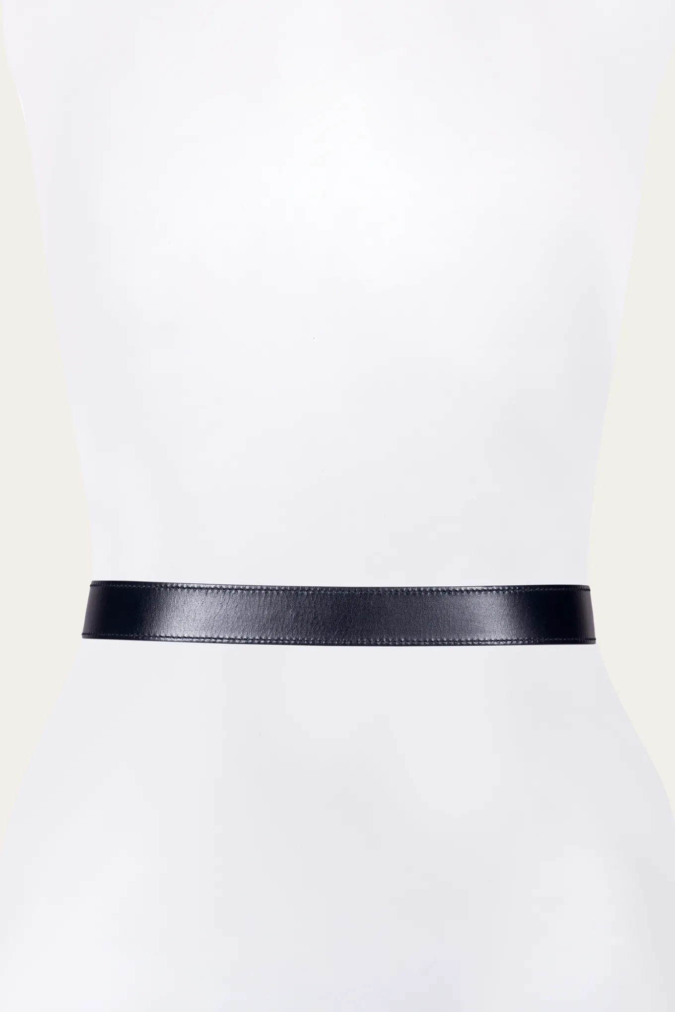 35mm Stitched Edge Belt With Shaped Keeper