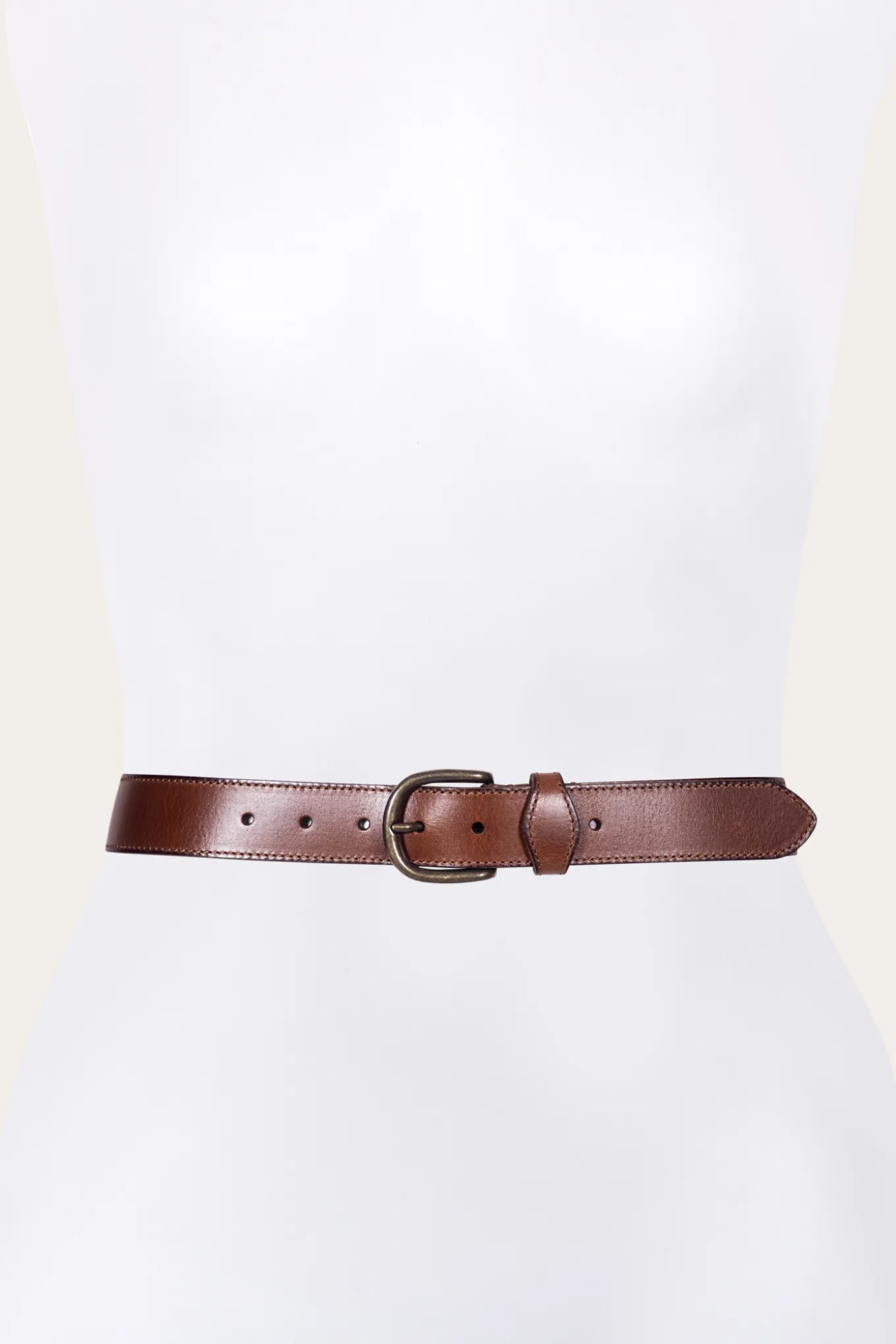 35mm Stitched Edge Belt With Shaped Keeper