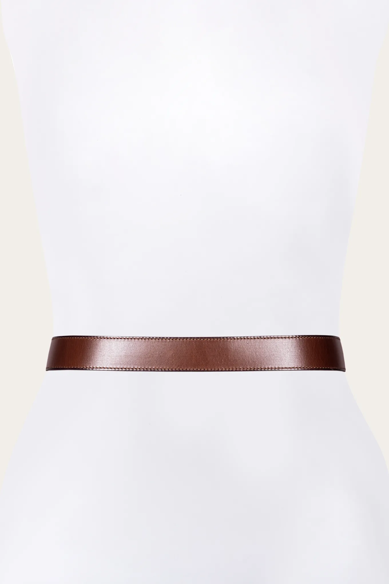 35mm Stitched Edge Belt With Shaped Keeper