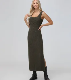 Open Stitch Maxi Sweater Dress