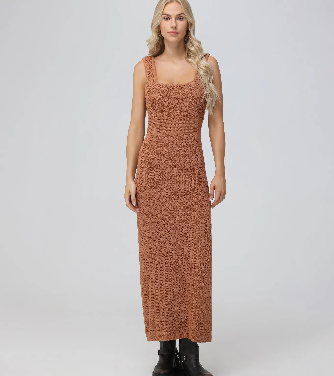 Open Stitch Maxi Sweater Dress