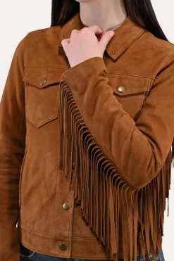 Oxblood Fringed Jacket