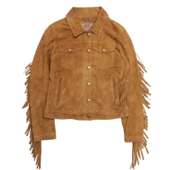 Oxblood Fringed Jacket