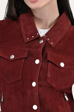 Oxblood Fringed Jacket