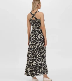 Smocked Cut Out Maxi Dress