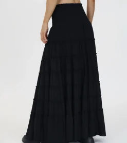 Smocked Tiered Maxi Skirt