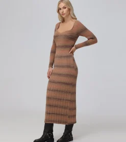 Sweetheart Neck Space Dye Sweater Dress