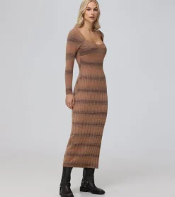 Sweetheart Neck Space Dye Sweater Dress